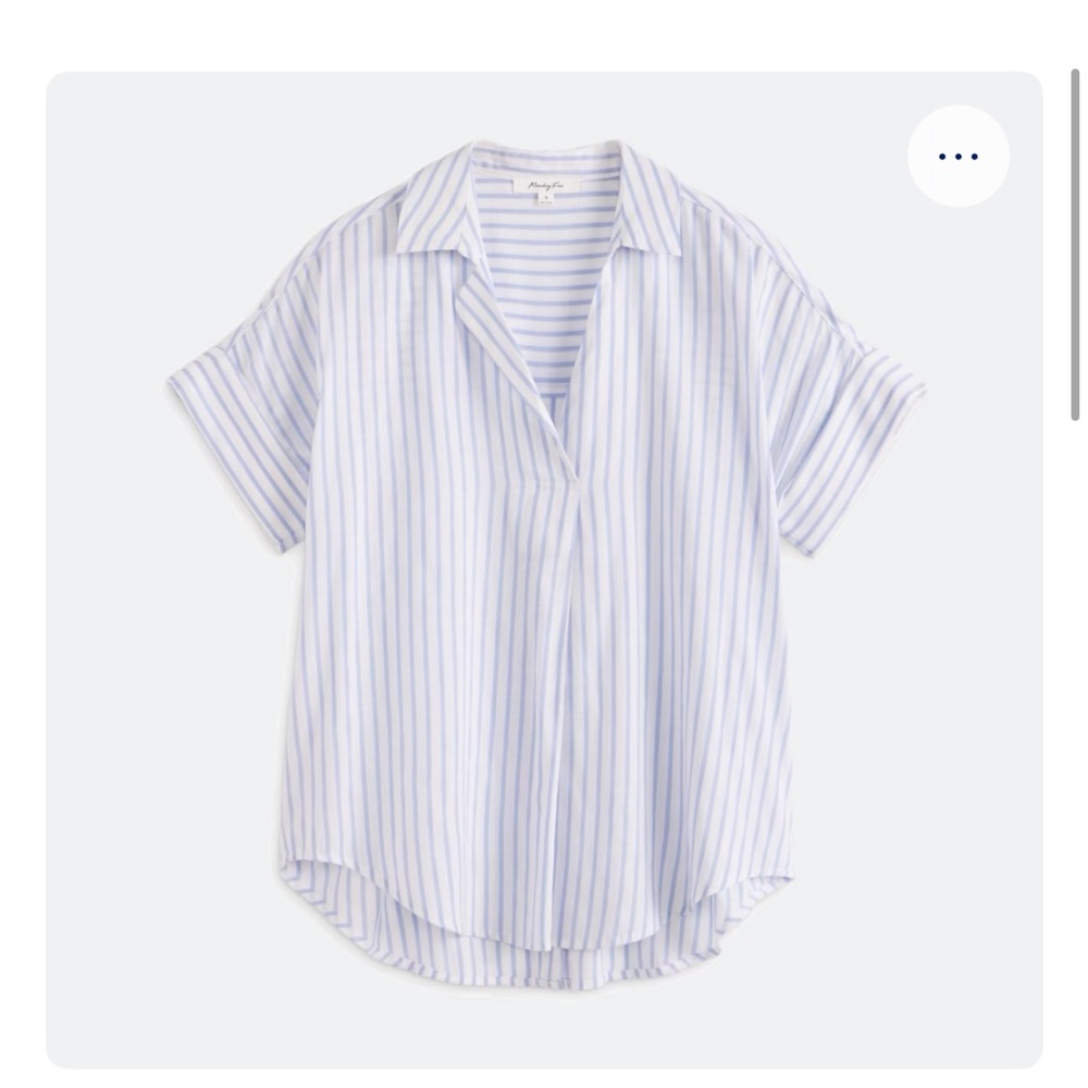Madewell Light Blue and White Striped Blouse